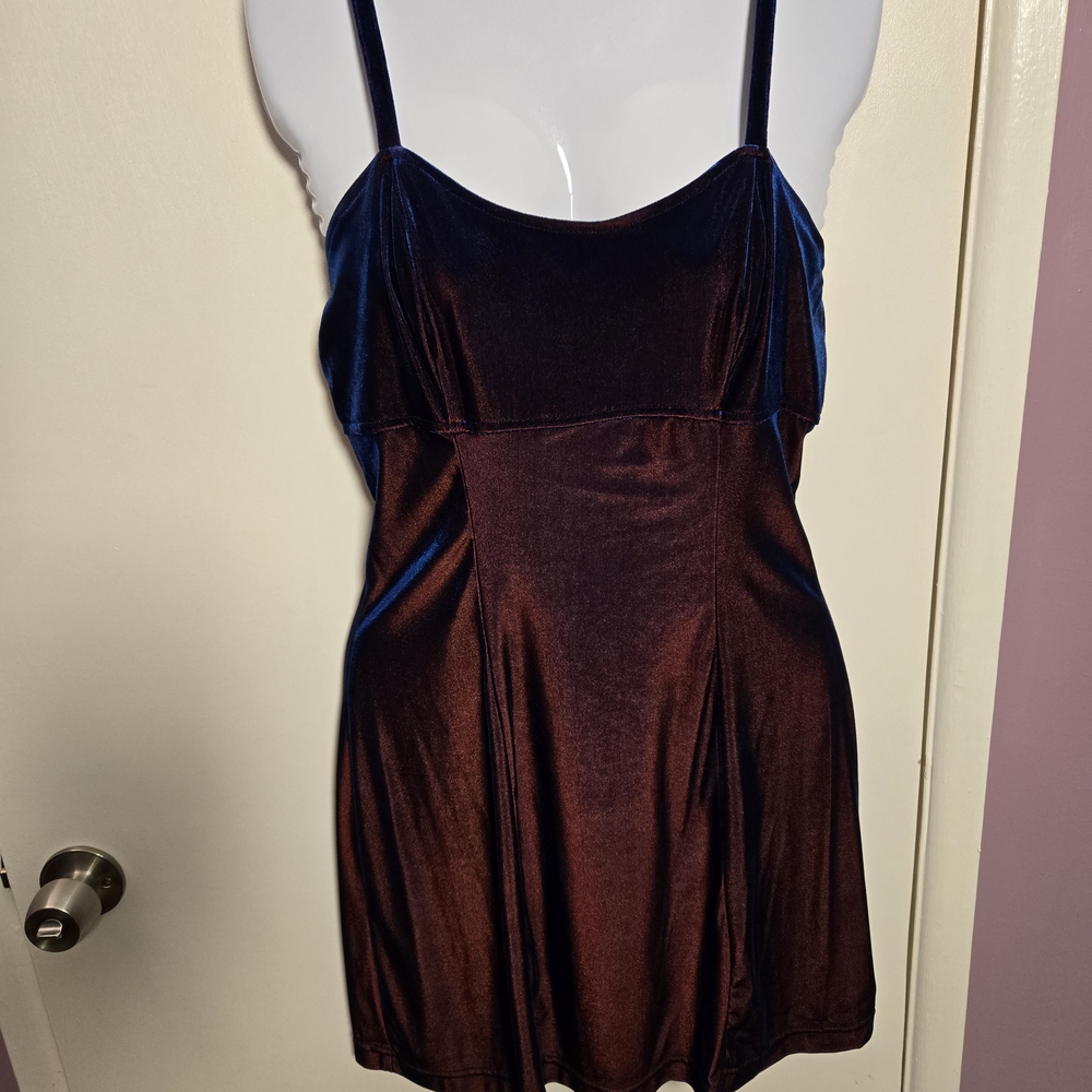 All that Jazz Velvet Midi Dress - Deep Brown and Blue